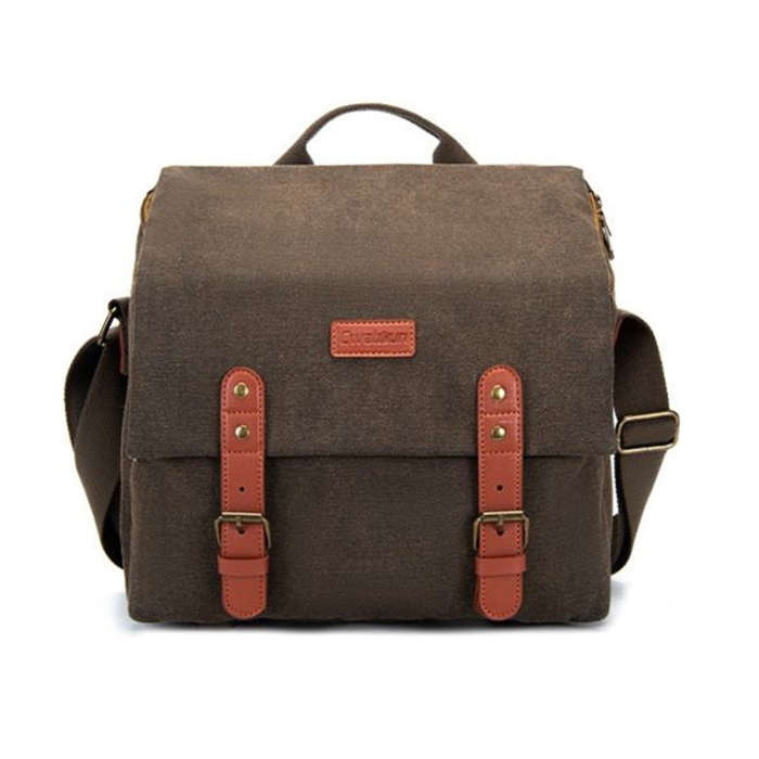 Cwatcun N1 Retro Multifunctional Canvas Waterproof Digital Camera Photography Bag, Size:29 x 14.5...
