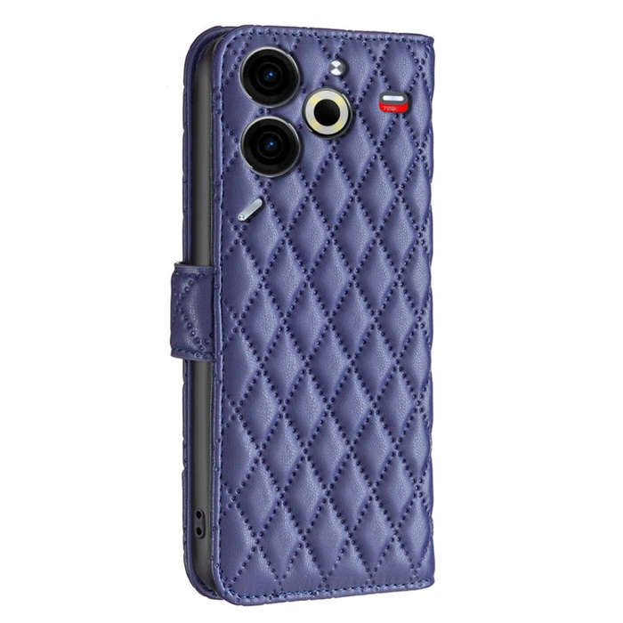 For Tecno Pova 6 Neo Diamond Lattice Wallet Flip Leather Phone Case(Blue)