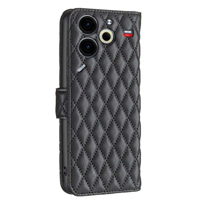 For Tecno Pova 6 Neo Diamond Lattice Wallet Flip Leather Phone Case(Black)