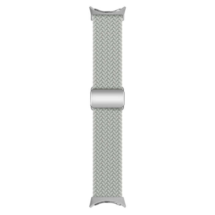 For Google Pixel Watch / Watch 2 Nylon Loop Magnetic Buckle Watch Band(Light Grey)