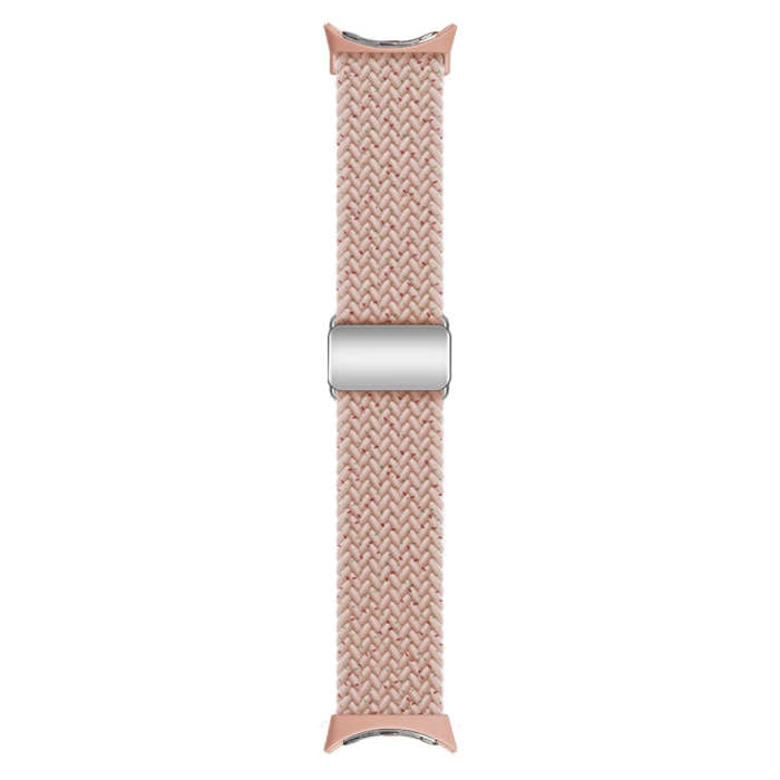 For Google Pixel Watch / Watch 2 Nylon Loop Magnetic Buckle Watch Band(Starlight Pink)