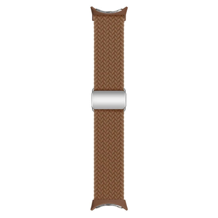 For Google Pixel Watch / Watch 2 Nylon Loop Magnetic Buckle Watch Band(Brown)