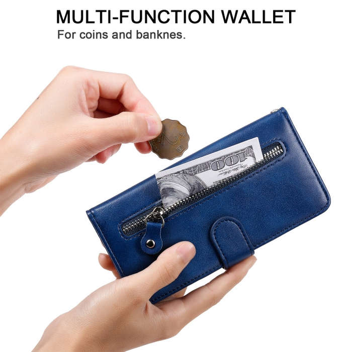 For Huawei Y6p Fashion Calf Texture Zipper Horizontal Flip Leather Case with Stand & Card Slots &...