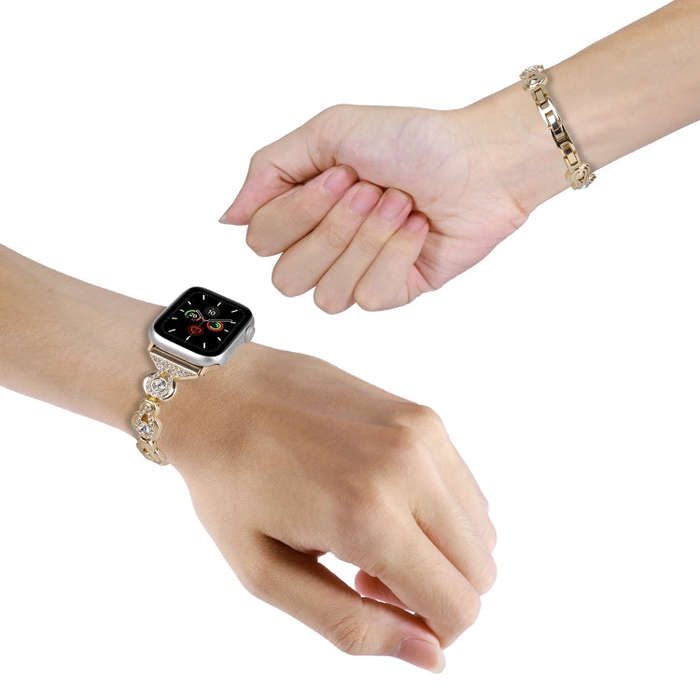 For Apple Watch Ultra 2 49mm Gourd Diamond Metal Watch Band(Gold)