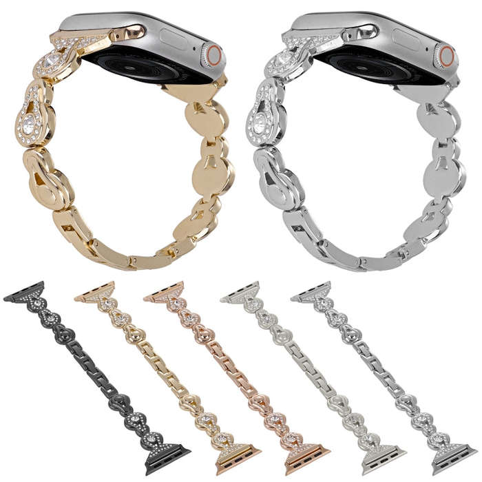 For Apple Watch Ultra 49mm Gourd Diamond Metal Watch Band(Silver)