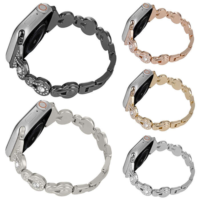 For Apple Watch Ultra 2 49mm Gourd Diamond Metal Watch Band(Starlight Color)