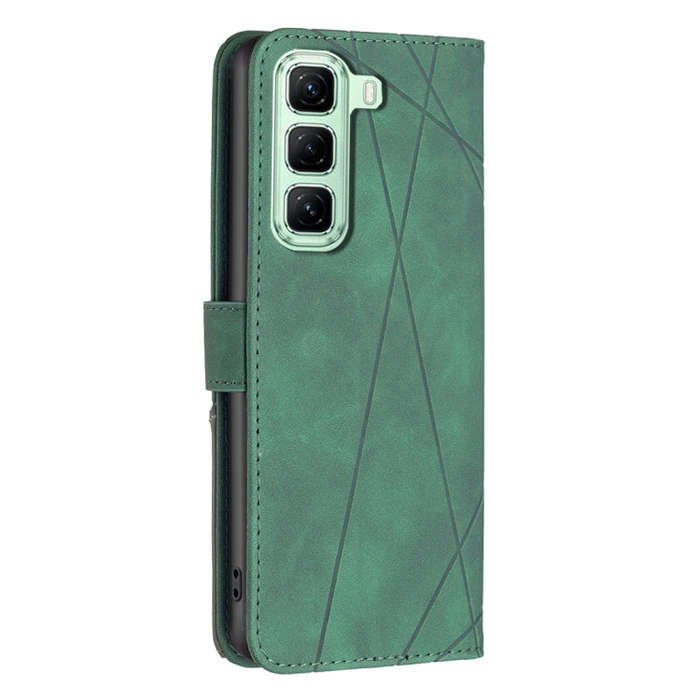 For Infinix Hot 50 4G Magnetic Buckle Rhombus Texture Leather Phone Case(Green)