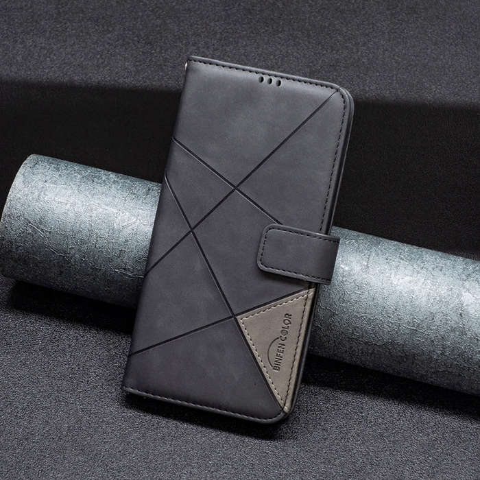 For Infinix Hot 50 4G Magnetic Buckle Rhombus Texture Leather Phone Case(Black)