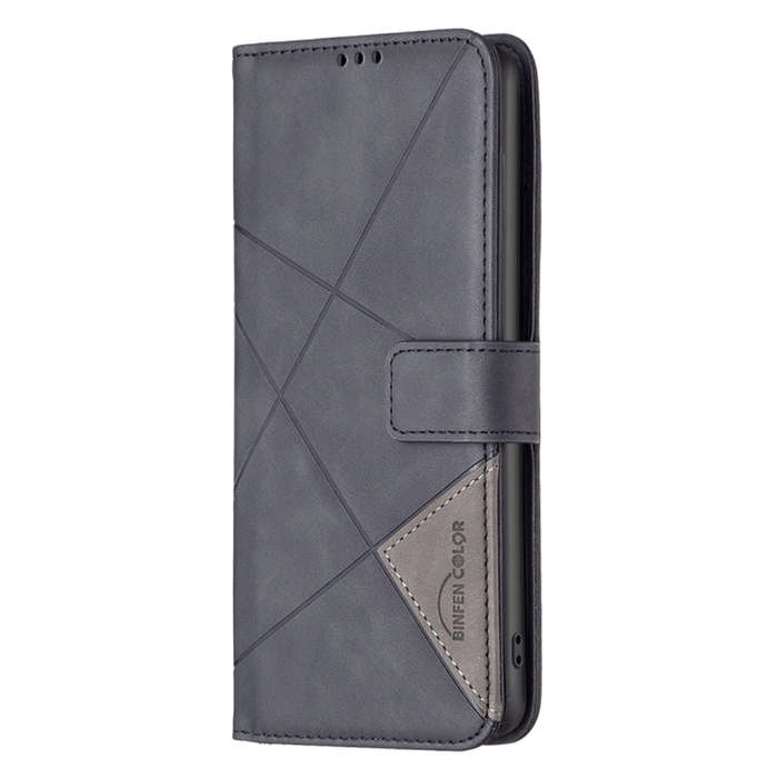 For Infinix Hot 50 4G Magnetic Buckle Rhombus Texture Leather Phone Case(Black)