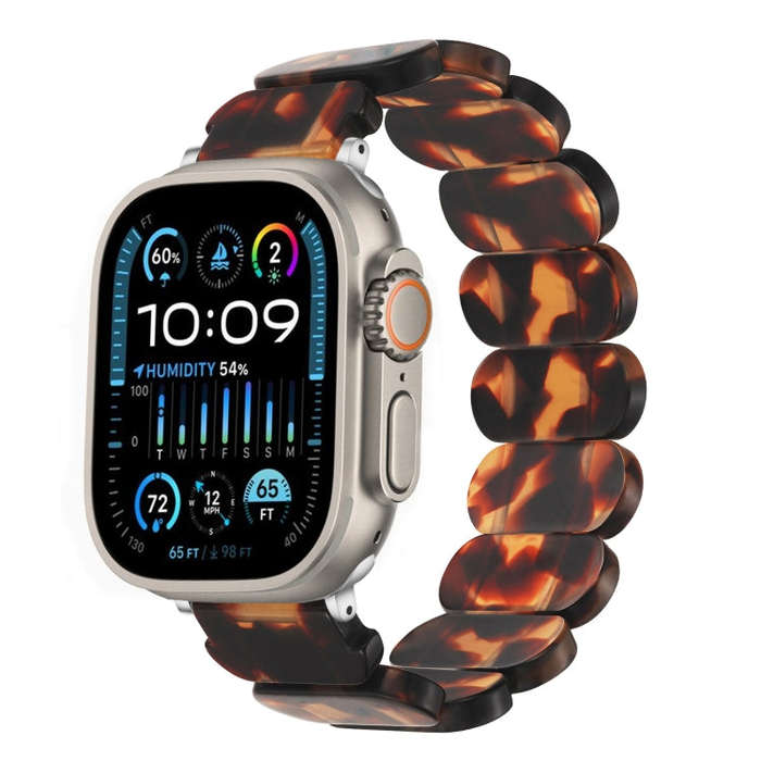 For Apple Watch Ultra 49mm Stretch Rope Resin Watch Band(Tortoiseshell)