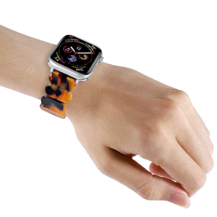 For Apple Watch Series 2 38mm Stretch Rope Resin Watch Band(Pearlescent Rainbow)