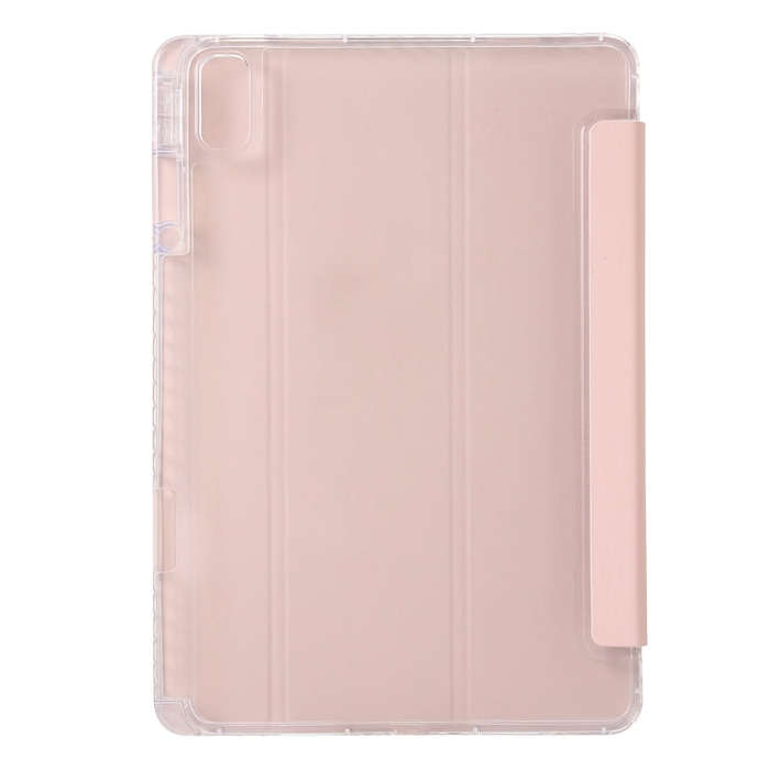 For Huawei Matepad 11 2021 / 2023 Clear Acrylic 3-Fold Leather Tablet Case(Pink)