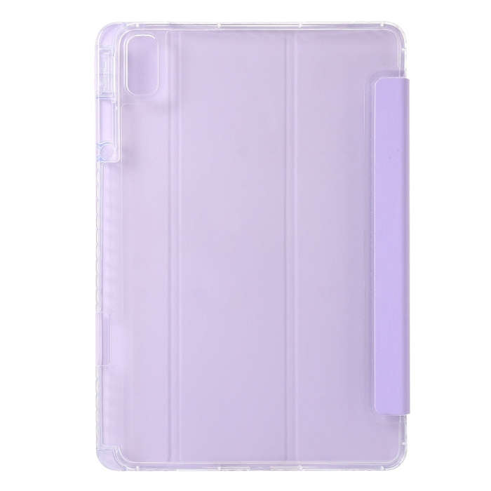 For Huawei Matepad 11 2021 / 2023 Clear Acrylic 3-Fold Leather Tablet Case(Purple)