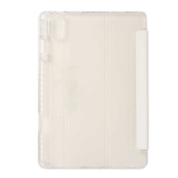 For Huawei Matepad 11 2021 / 2023 Clear Acrylic 3-Fold Leather Tablet Case(White)