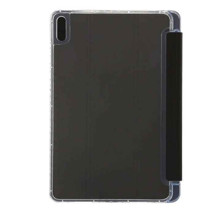 For Huawei Matepad 10.8 Clear Acrylic 3-Fold Leather Tablet Case(Black)