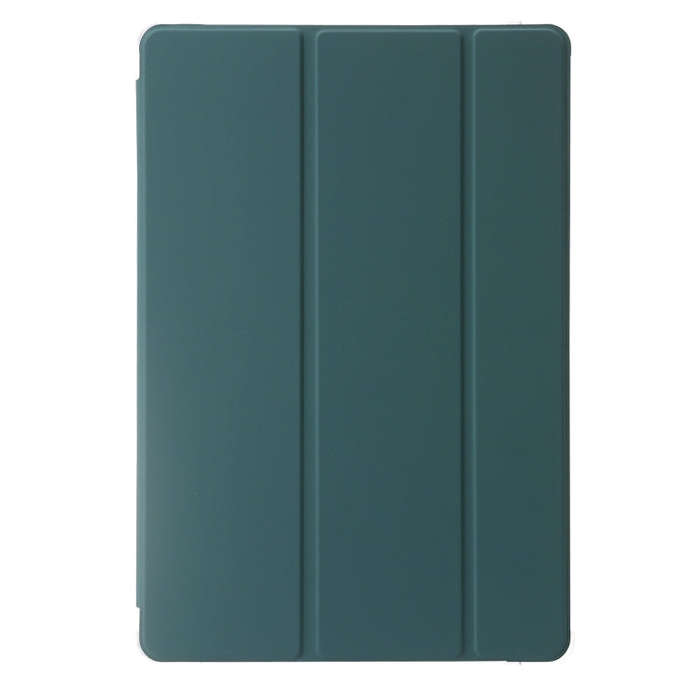 For Huawei Matepad 10.4 Clear Acrylic 3-Fold Leather Tablet Case(Dark Green)