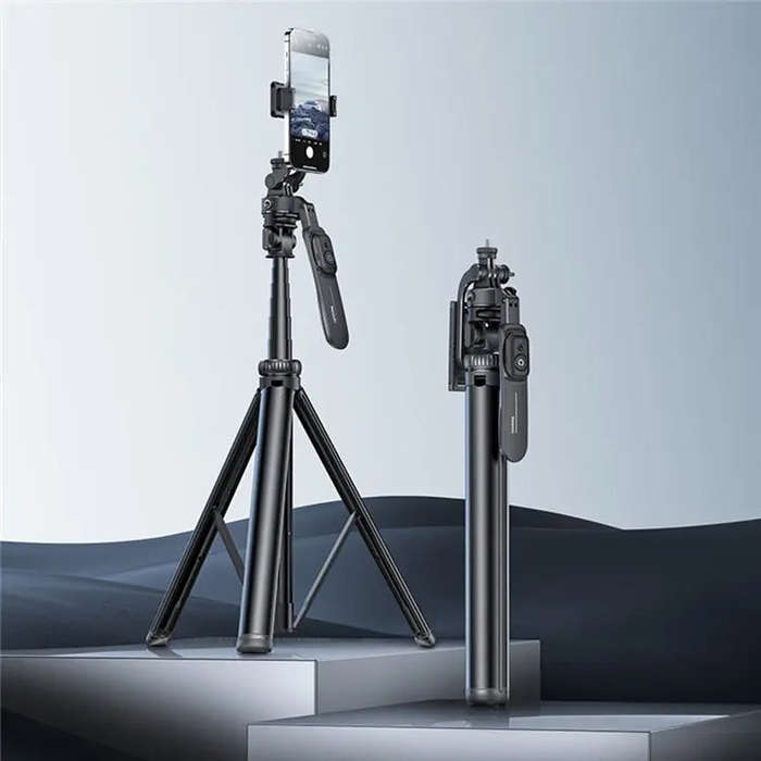 YESIDO SF17 Multifunctional Retractable Metal Tripod Stand Selfie Stick for Cell Phones Camera(Bl...