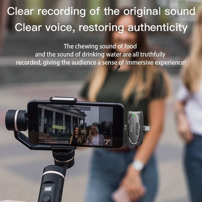YESIDO KR13 Dual Low-latency Wireless Lavalier Microphone with Type-C Receiver(Black)