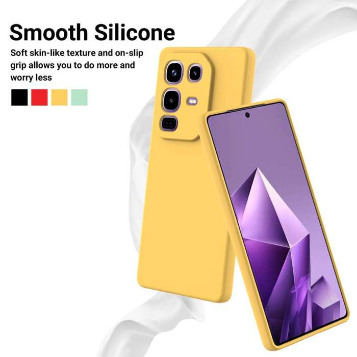 For Infinix Note 50x Solid Color Liquid Silicone Dropproof Full Coverage Phone Case(Yellow)