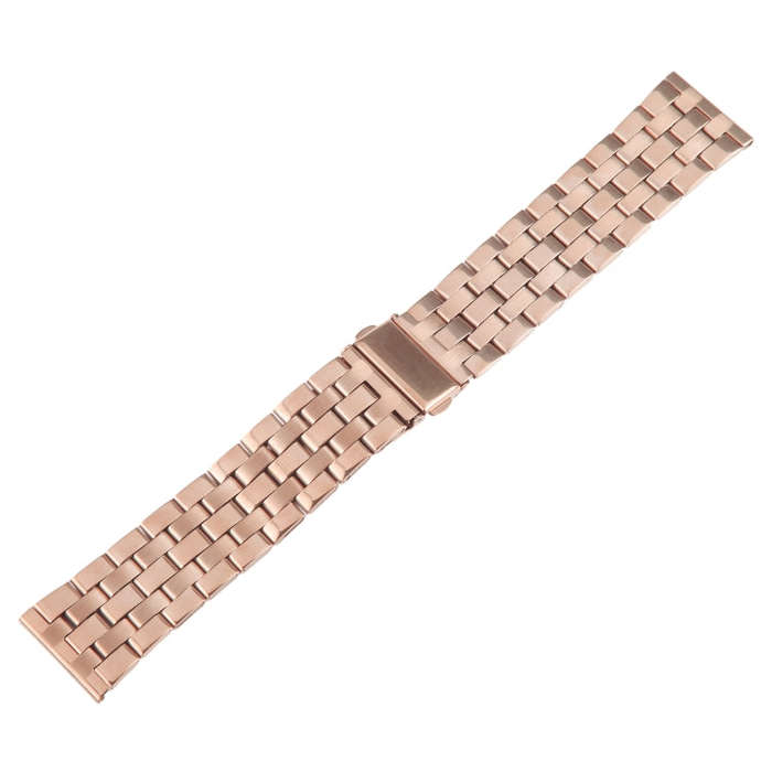 22mm Universal Five Beads Stainless Steel Watch Band(Rose Gold)