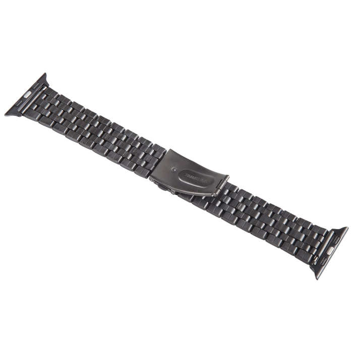 For Apple Watch Ultra 2 49mm 22mm Ultra-thin Five Beads Stainless Steel Watch Band(Black)