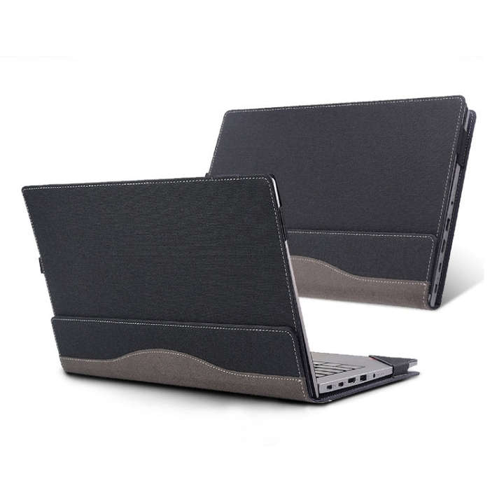 For Lenovo ThinkPad E14 Gen 5 / E14 Gen 6 Laptop Leather Shockproof Protective Case(Black)