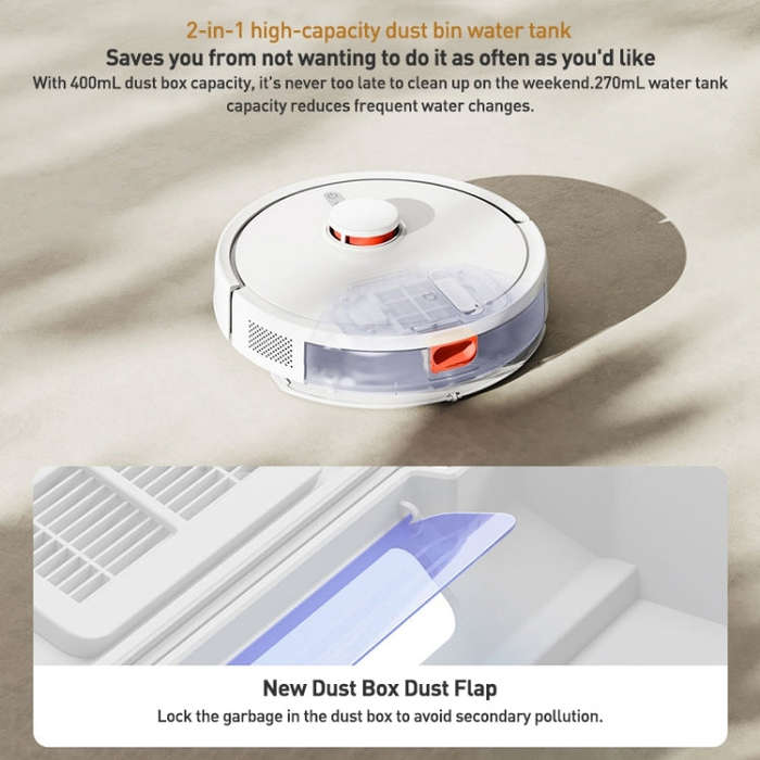 Original Xiaomi Mijia 3C Enhanced Robot Vacuum Cleaner Automatic Sweeping Mopping, US Plug(White)