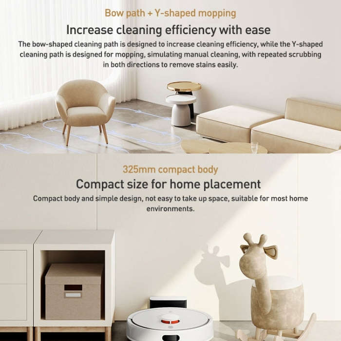 Original Xiaomi Mijia 3C Enhanced Robot Vacuum Cleaner Automatic Sweeping Mopping, US Plug(White)