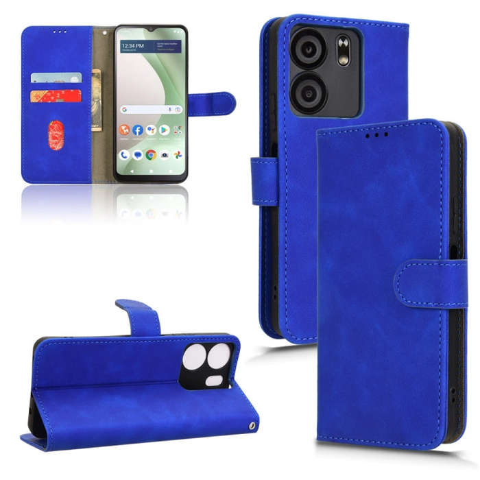 For BLU View 5 Skin Feel Magnetic Flip Leather Phone Case(Blue)