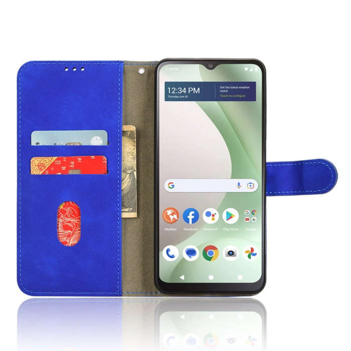 For BLU View 5 Skin Feel Magnetic Flip Leather Phone Case(Blue)