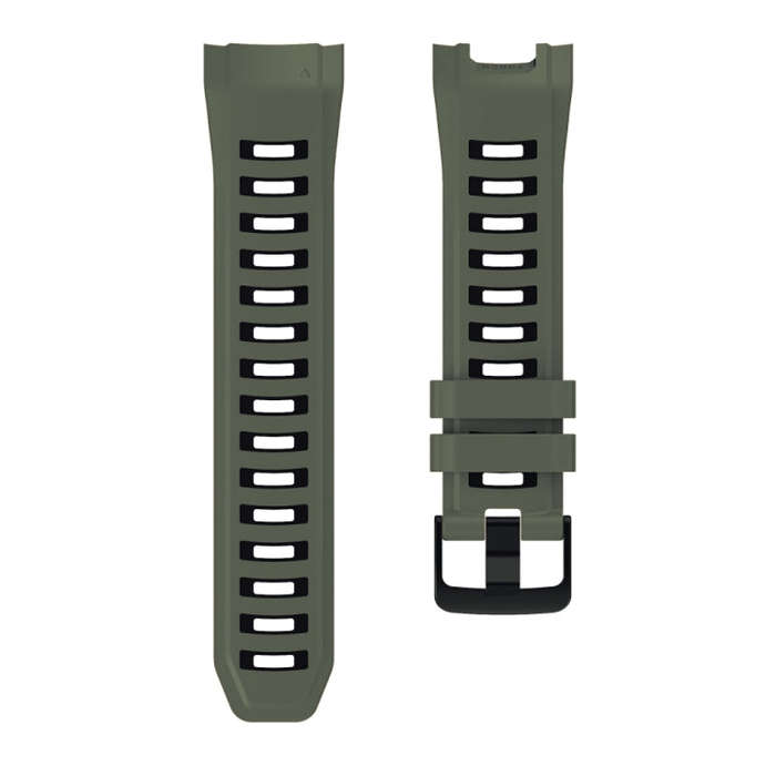 For Garmin Instinct 2X Two Color Silicone Watch Band(Army Green Black)