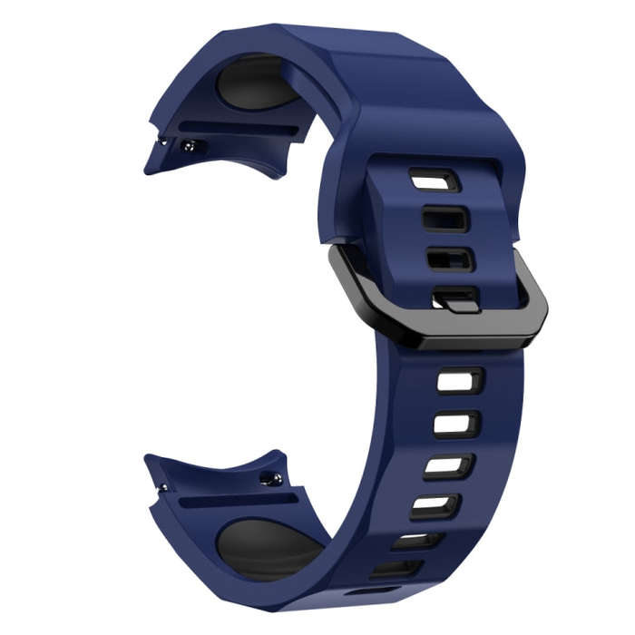 For Samsung Galaxy Watch 6 Wave Texture Two Color Silicone Watch Band(Blue Black)