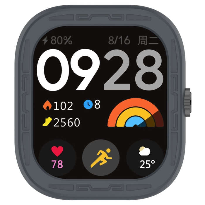 For Redmi Watch 4 Silicone Smart Watch Protective Case(Grey)