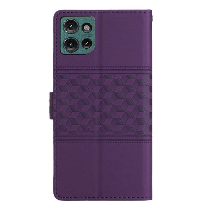 For Motorola Edge 50 5G Diamond Embossed Skin Feel Leather Phone Case(Purple)
