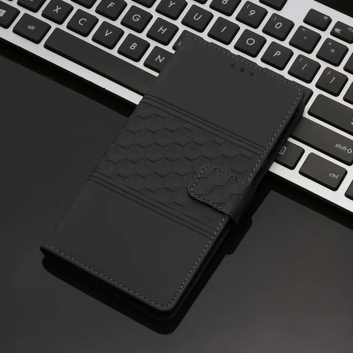 For Motorola Edge 50 5G Diamond Embossed Skin Feel Leather Phone Case(Black)