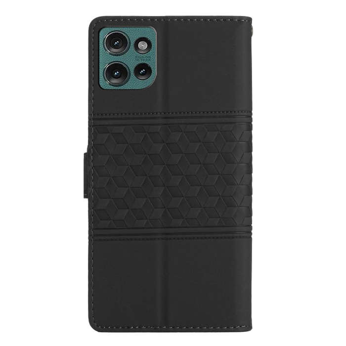 For Motorola Edge 50 5G Diamond Embossed Skin Feel Leather Phone Case(Black)