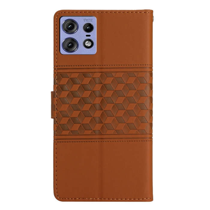 For Motorola Edge 50 Pro Diamond Embossed Skin Feel Leather Phone Case(Brown)