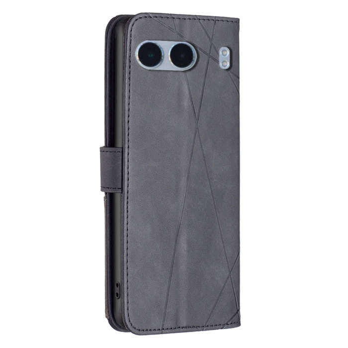 For OnePlus Nord 4 BF05 Magnetic Buckle Rhombus Texture Leather Phone Case(Black)