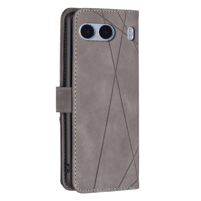For OnePlus Nord 4 BF05 Magnetic Buckle Rhombus Texture Leather Phone Case(Grey)