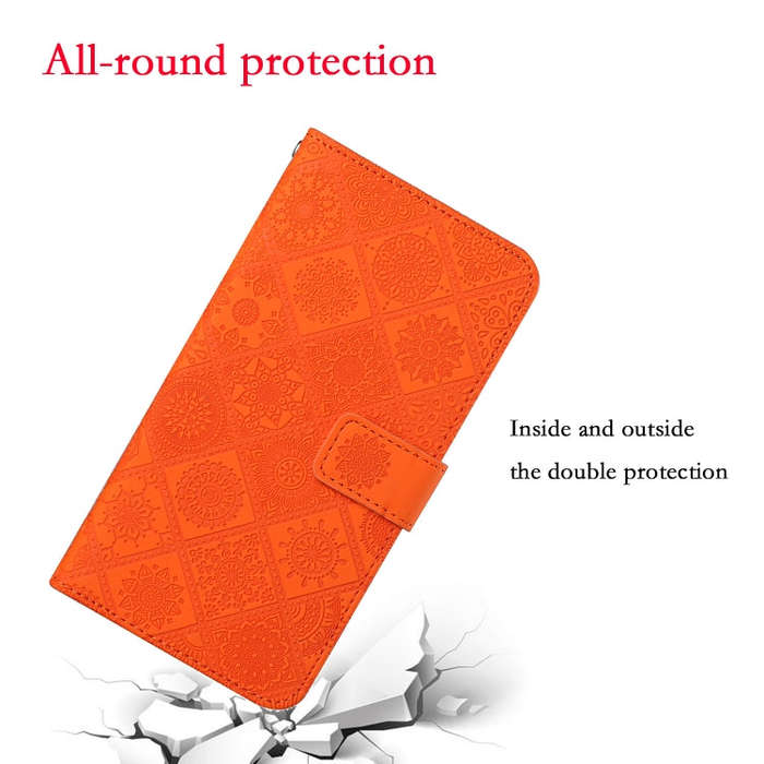For Google Pixel 9 Pro XL Ethnic Style Embossed Pattern Leather Phone Case(Orange)