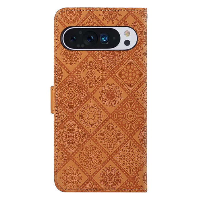 For Google Pixel 9 / 9 Pro Ethnic Style Embossed Pattern Leather Phone Case(Brown)