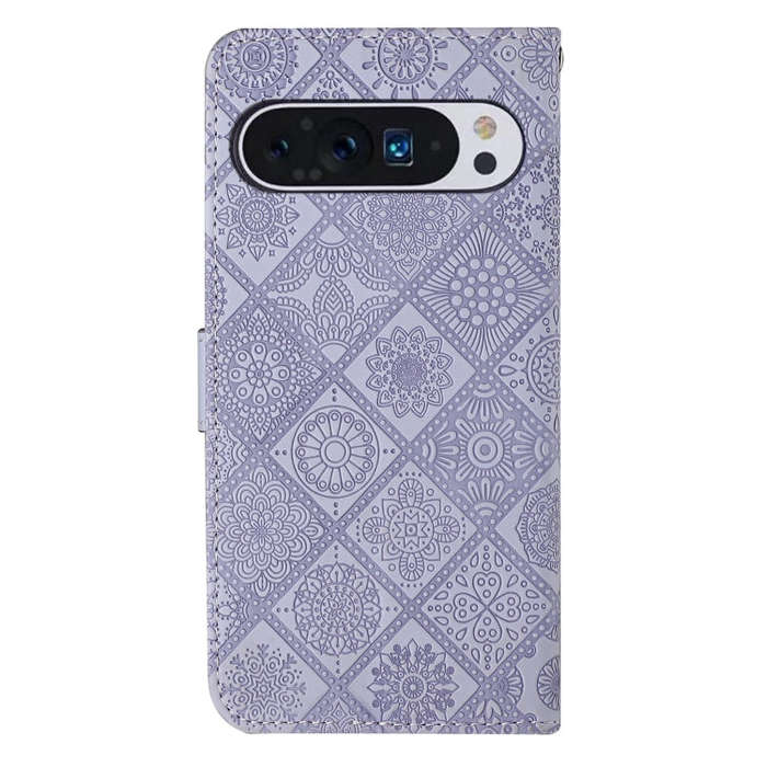 For Google Pixel 9 / 9 Pro Ethnic Style Embossed Pattern Leather Phone Case(Purple)