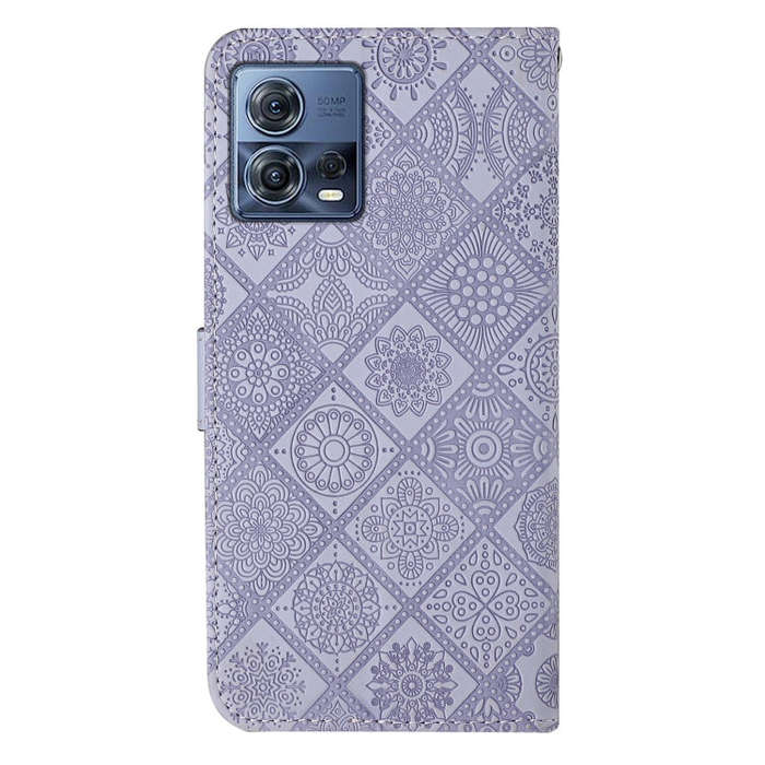 For Motorola Moto S30 Pro Ethnic Style Embossed Pattern Leather Phone Case(Purple)