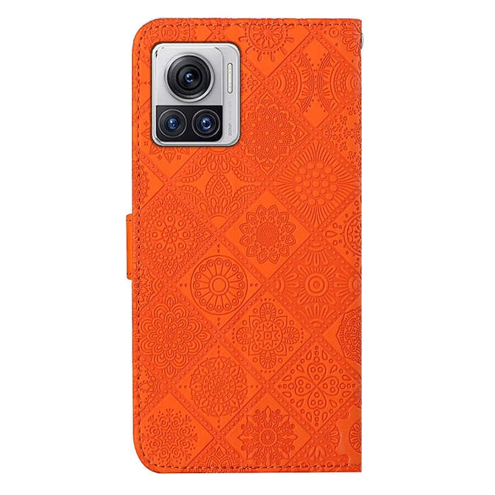 For Motorola Moto X30 Pro Ethnic Style Embossed Pattern Leather Phone Case(Orange)