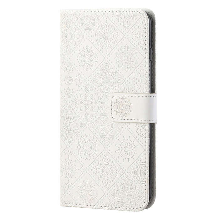 For Motorola Moto X30 Pro Ethnic Style Embossed Pattern Leather Phone Case(White)