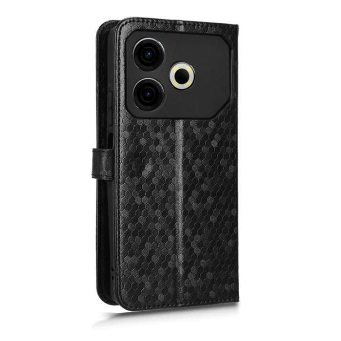For Tecno Pova 6 Neo Honeycomb Dot Texture Leather Phone Case(Black)
