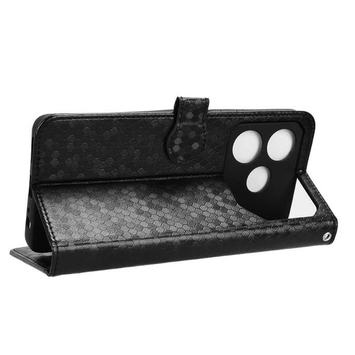 For Tecno Pova 6 Neo Honeycomb Dot Texture Leather Phone Case(Black)