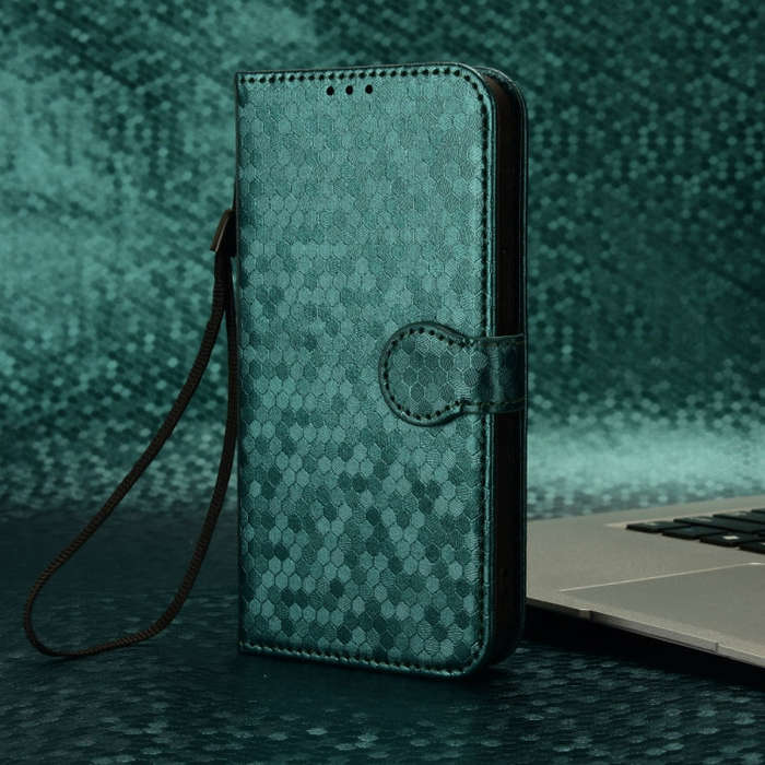 For Tecno Pova 6 Neo Honeycomb Dot Texture Leather Phone Case(Green)