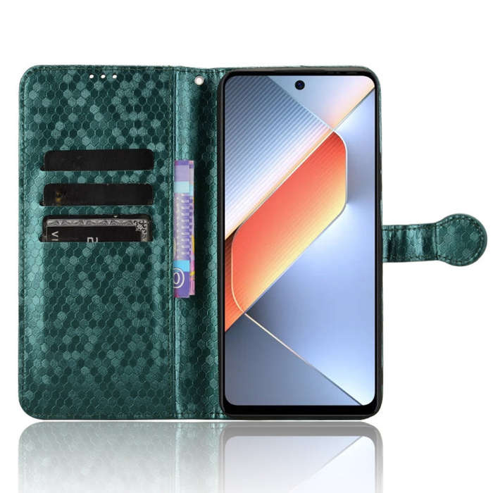 For Tecno Pova 6 Neo Honeycomb Dot Texture Leather Phone Case(Green)