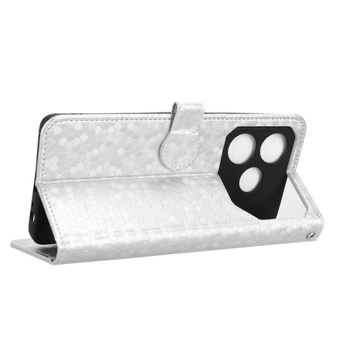 For Tecno Pova 6 Neo Honeycomb Dot Texture Leather Phone Case(Silver)